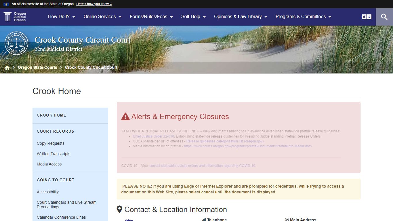 Oregon Judicial Department : Crook Home : Crook County Circuit Court ...